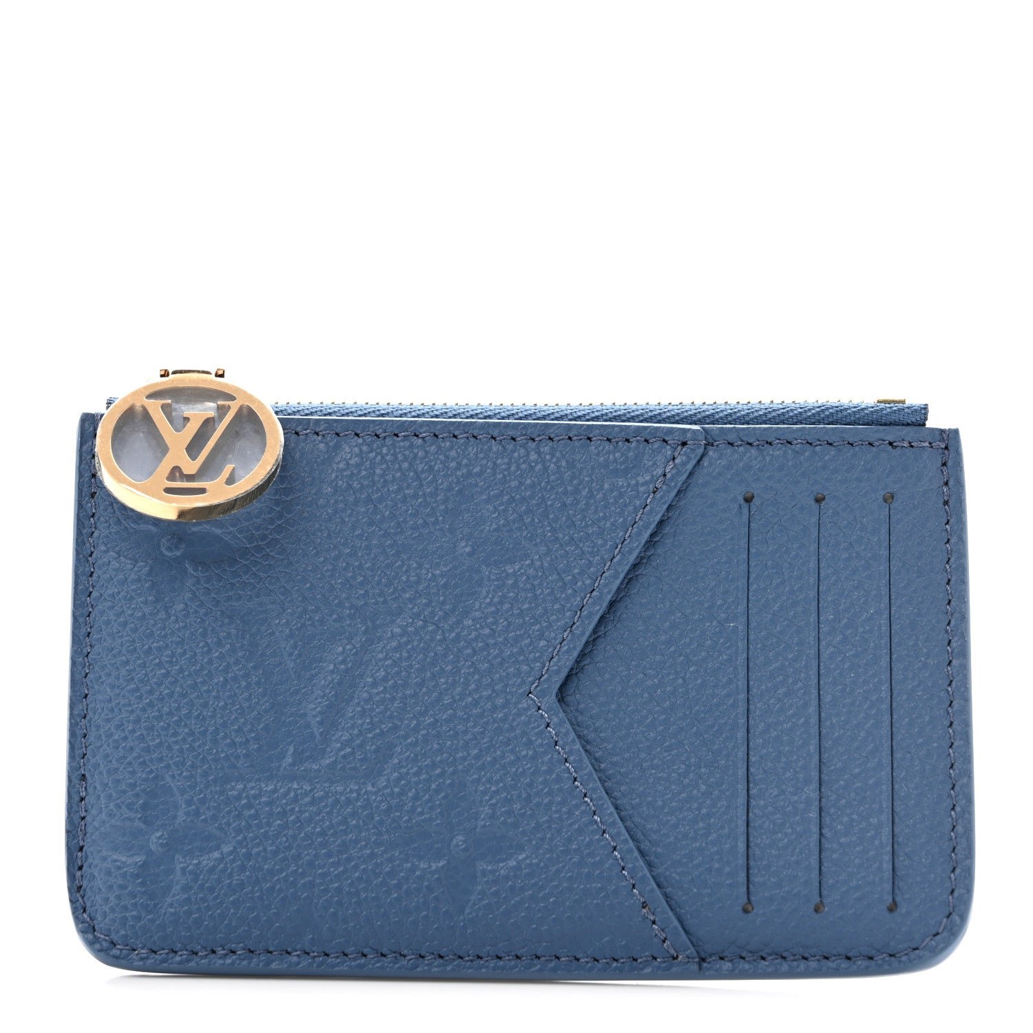 Louis Vuitton Empreinte Monogram Zipped Romy Card Holder Blue Jeans