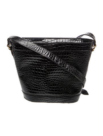 Valentino Embossed Leather Messenger Bag Small Vintage