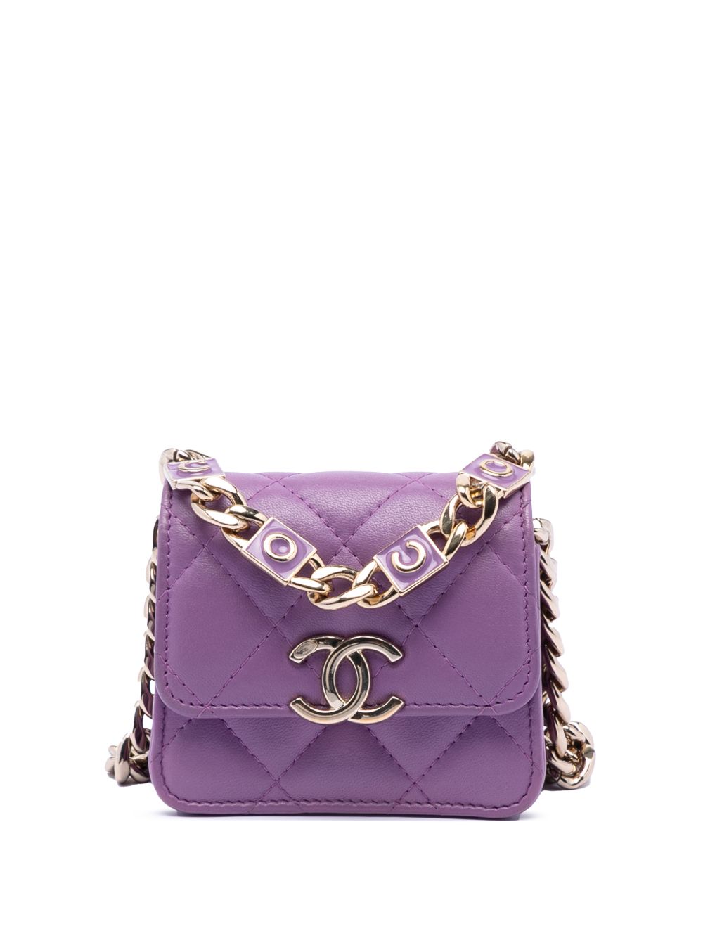 Chanel 2021 CC Quilted Lambskin Coco Card Holder on Chain crossbody bag