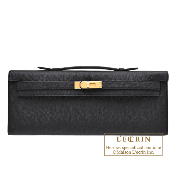 Hermes Kelly Cut Black Epsom leather Gold hardware