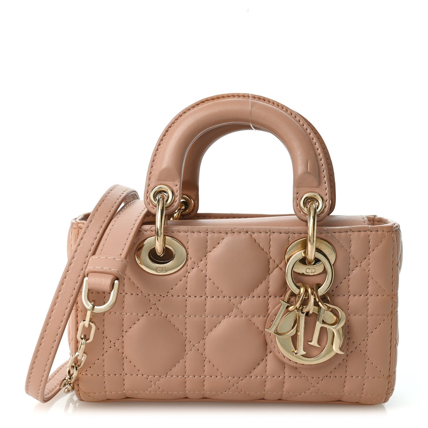 Christian Dior Lambskin Cannage Micro Lady D-Joy Rose Des Vents