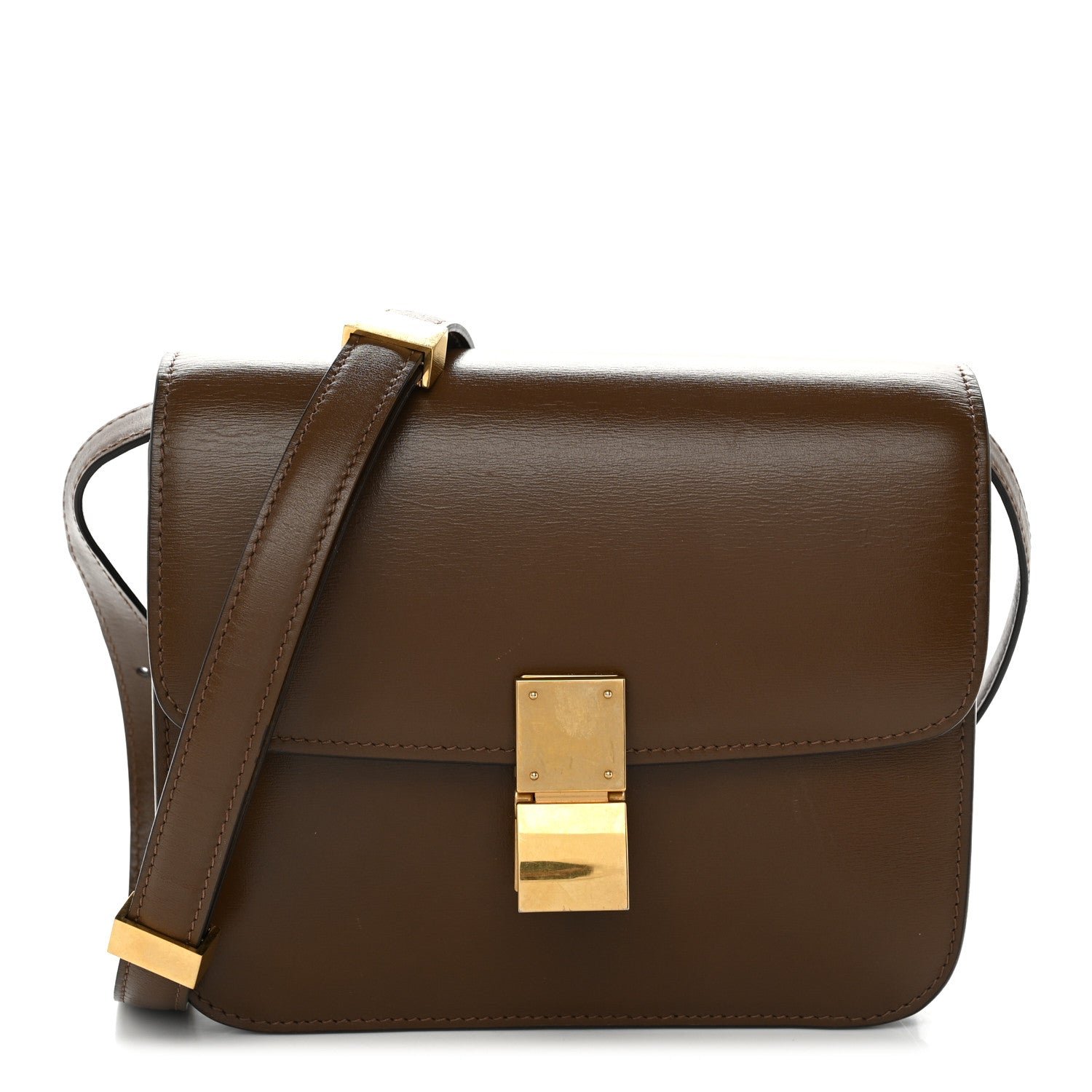 Celine Smooth Calfskin Small Classic Box Flap Bag Camel