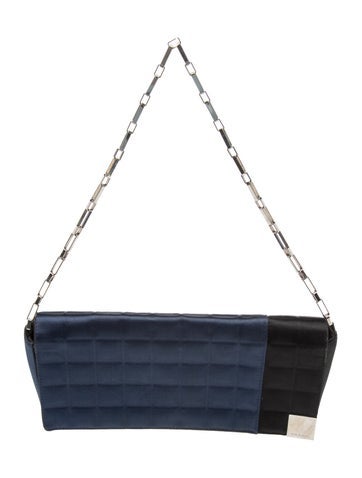 Satin Chocolate Bar Flap Bag