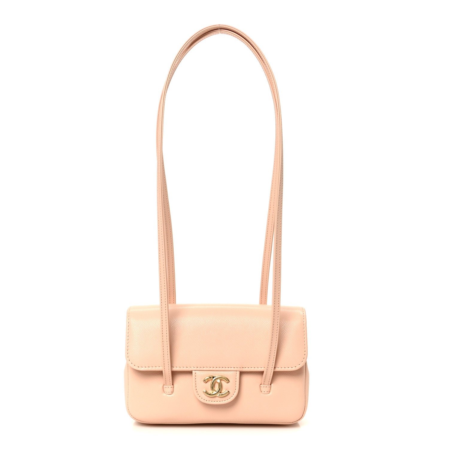 Chanel Shiny Caviar Mini Preppy Coco Shoulder Bag Light Pink