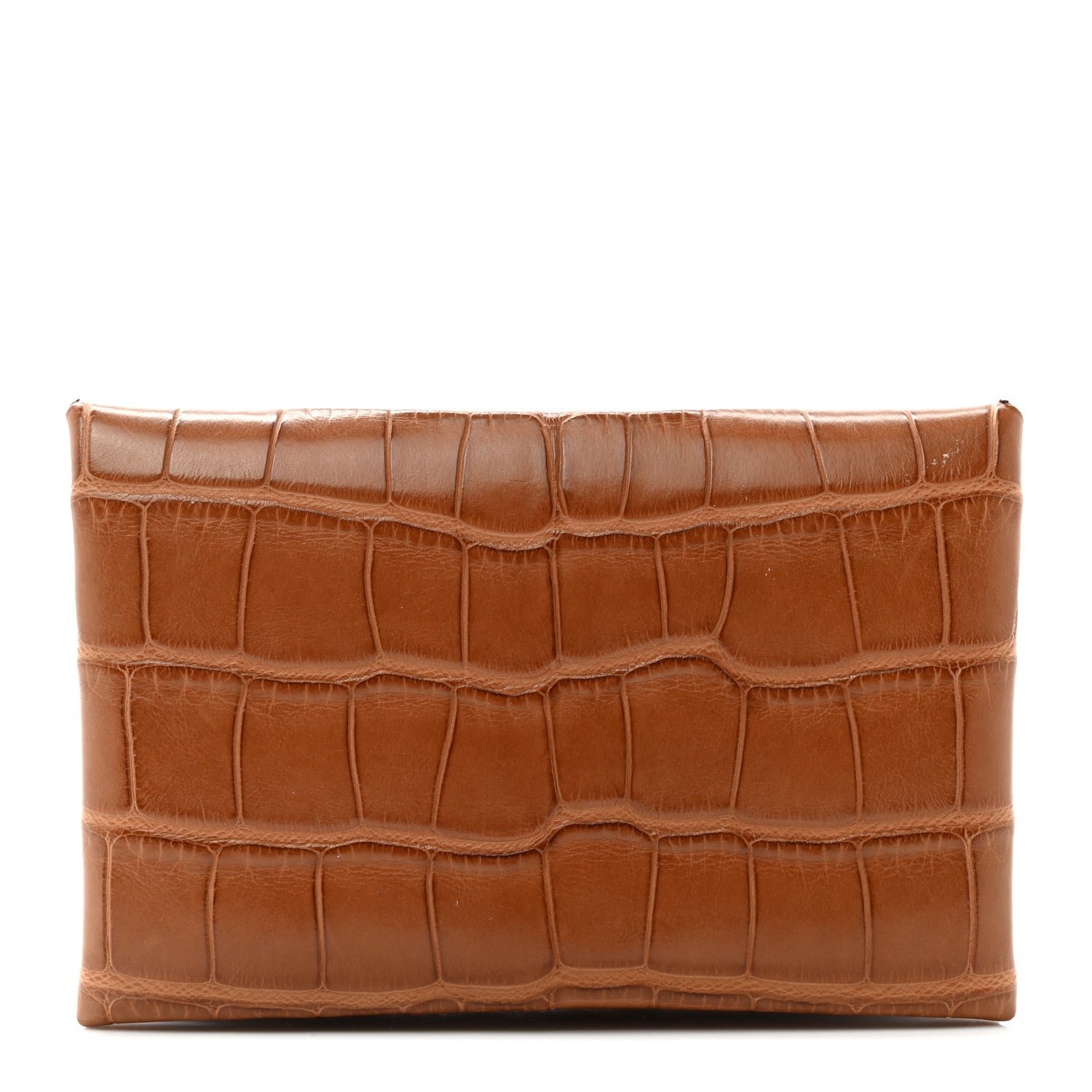 Hermes Matte Alligator Calvi Card Case Gold