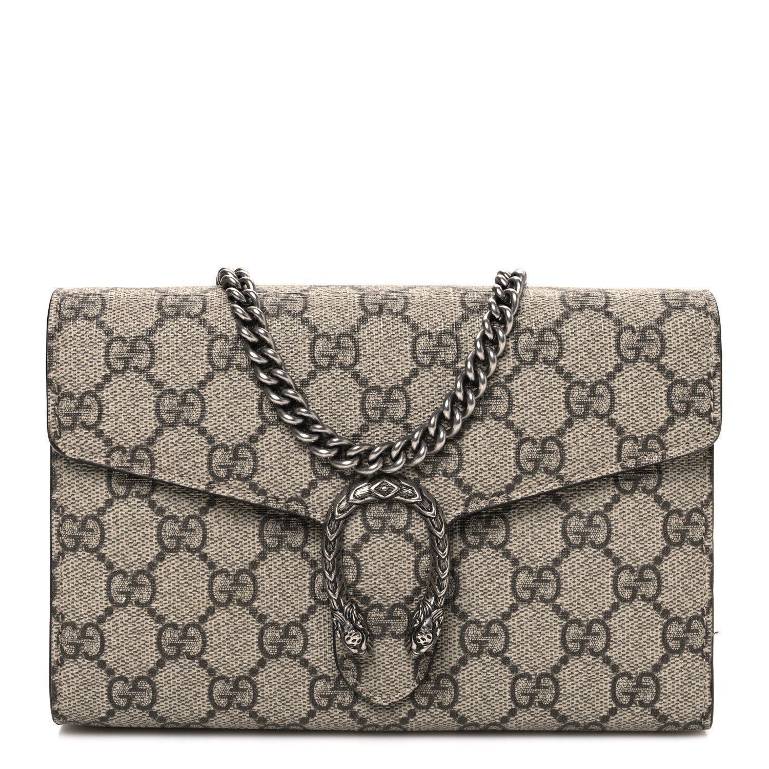 Gucci GG Supreme Monogram Mini Dionysus Chain Wallet Beige Taupe