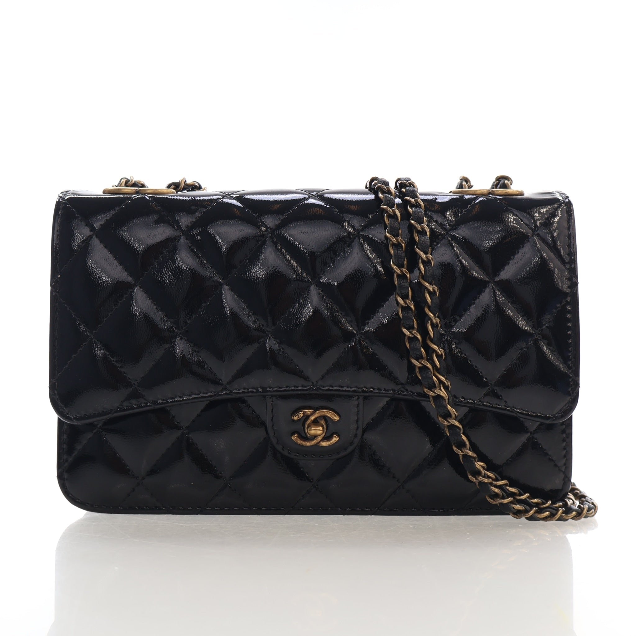 Chanel Patent Wallet on Chain Pouch
