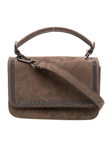 Suede Top Handle Bag