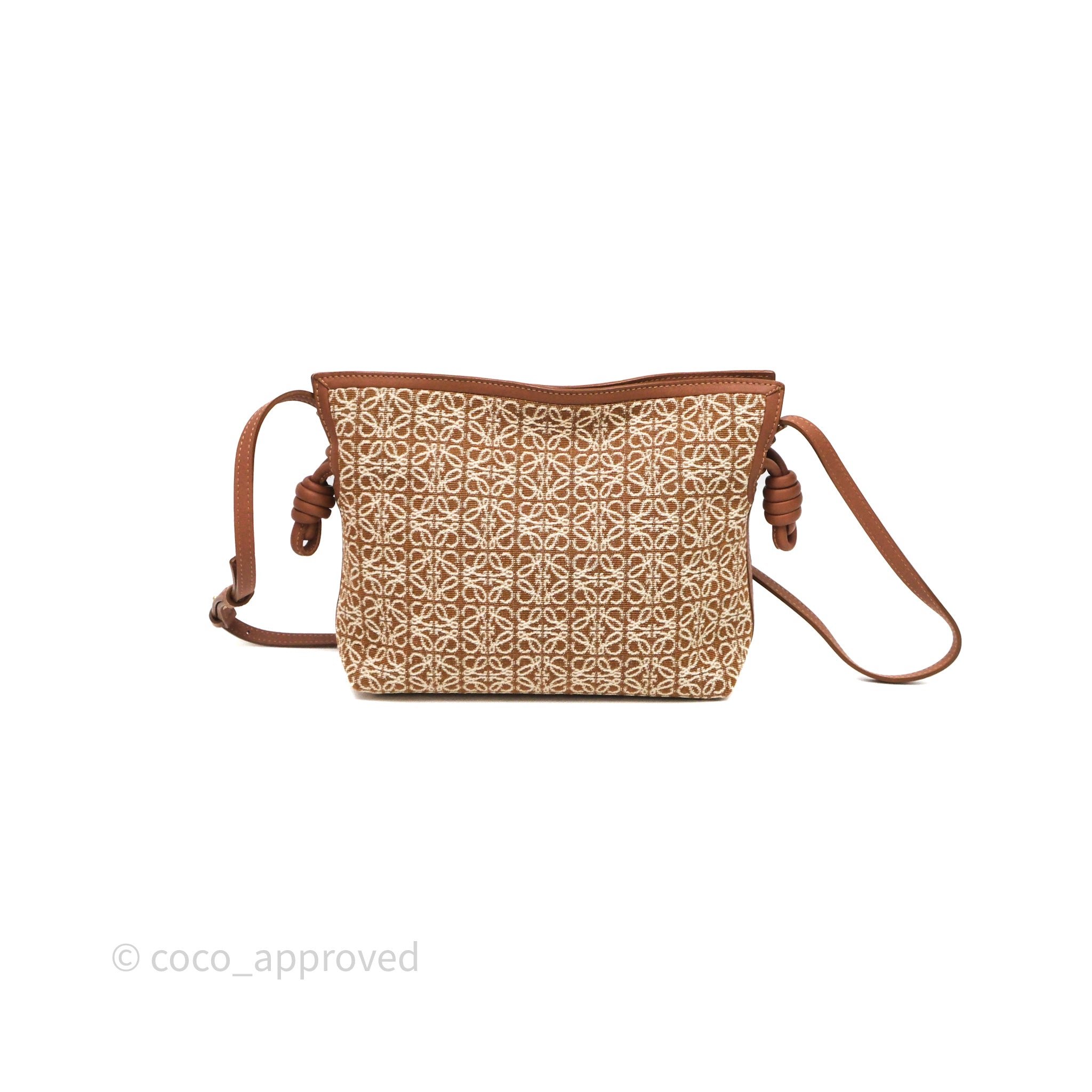 Loewe Jacquard Anagram Flamenco Knot Clutch Mini Bag Gold Hardware