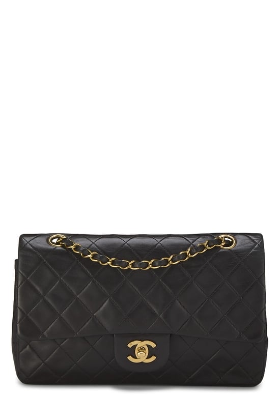 Black Quilted Lambskin Classic Double Flap Medium