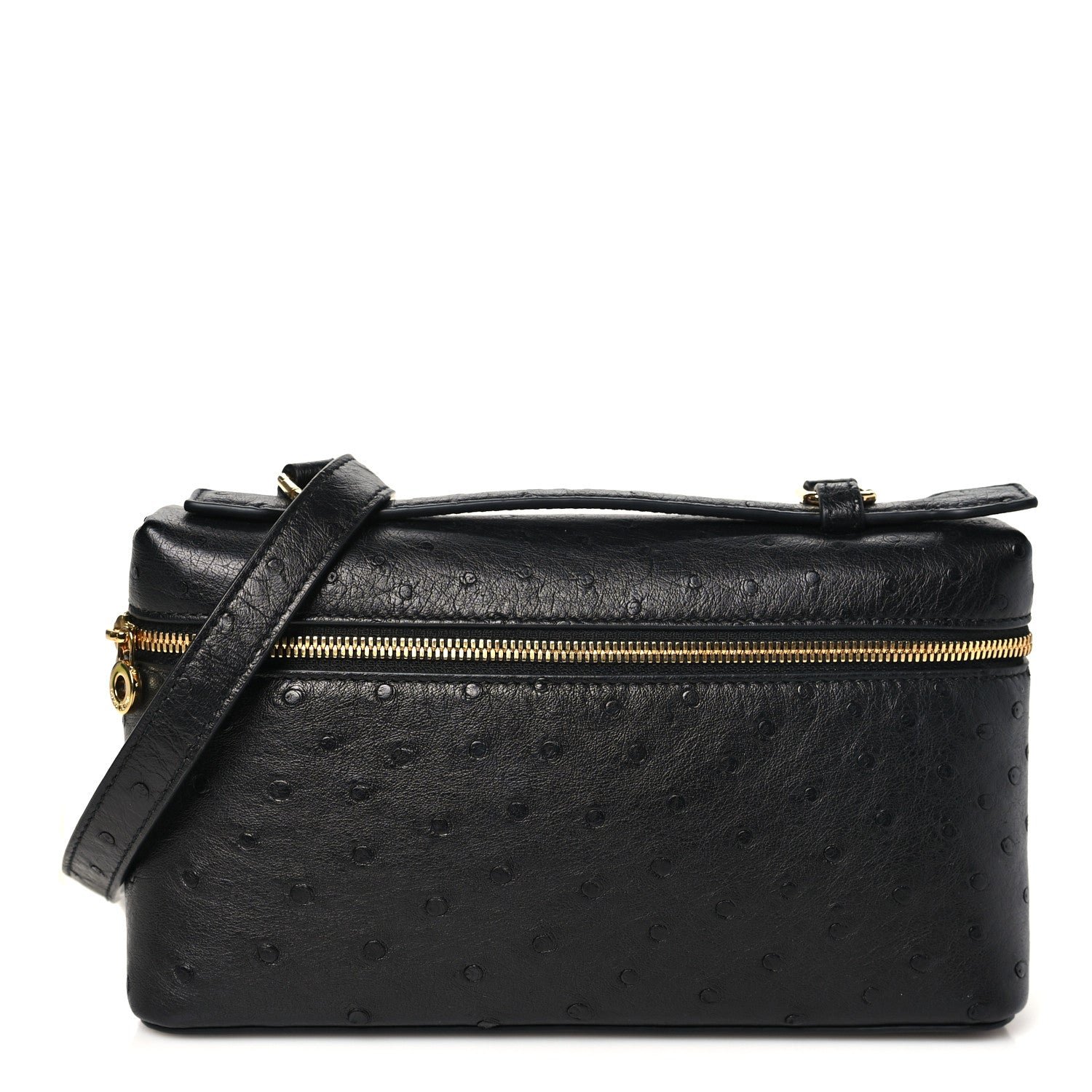 Loro Piana Loro Piana Ostrich L19 Extra Pocket Pouch Black