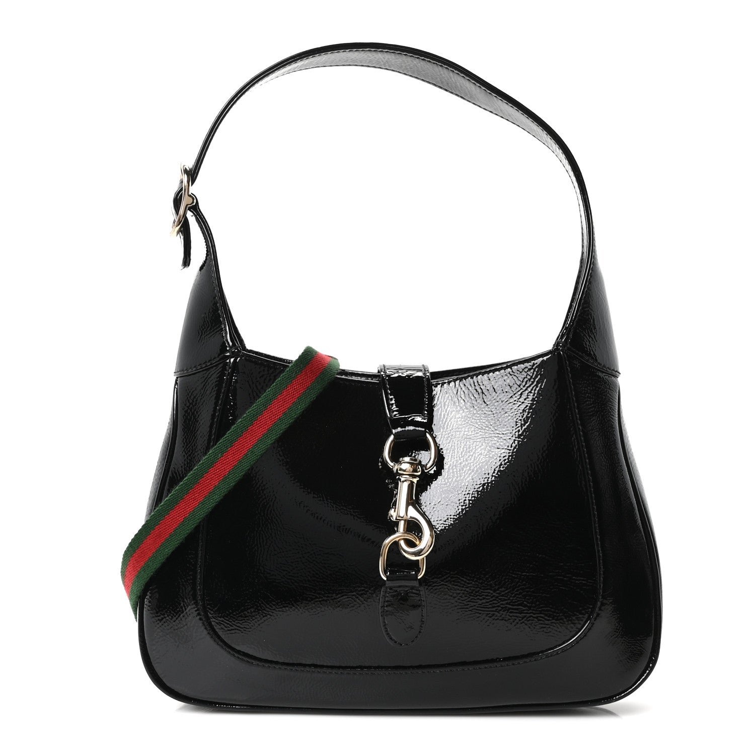 Gucci Patent Calfskin Small Jackie Shoulder Bag Black