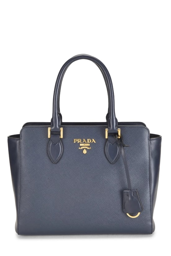 Navy Saffiano Convertible Handbag Small