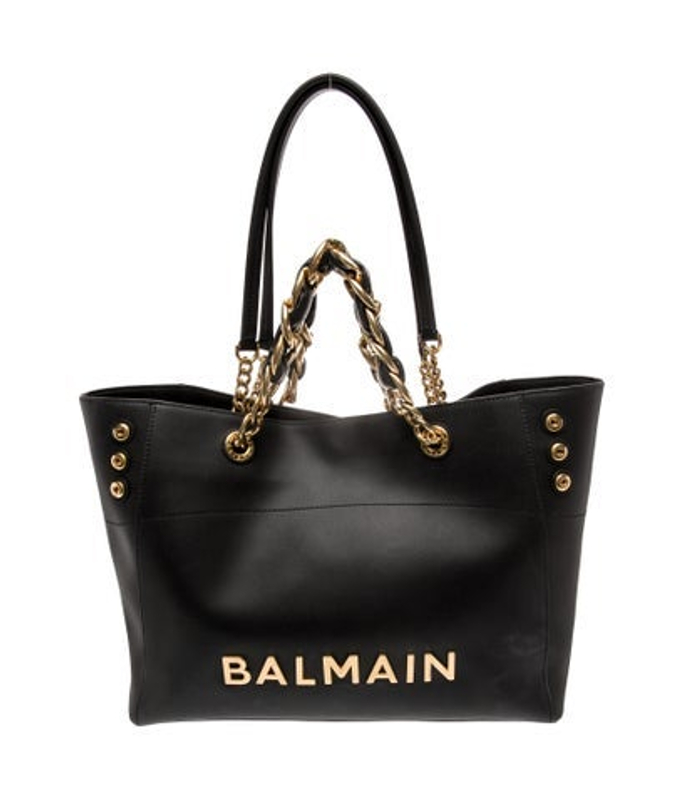 Balmain Leather 1945 Soft Tote Bag Small