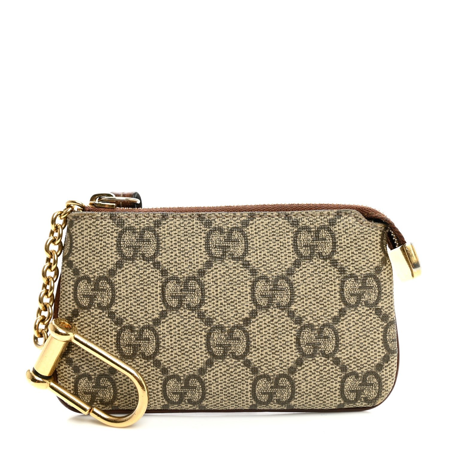 Gucci GG Supreme Monogram Key Case Beige Ebony Cuir