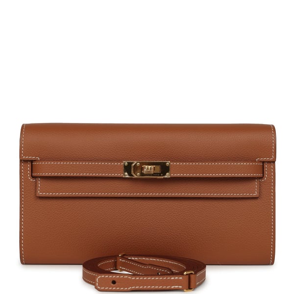 Hermes Hermes Kelly Wallet To Go Gold Evercolor Gold Hardware