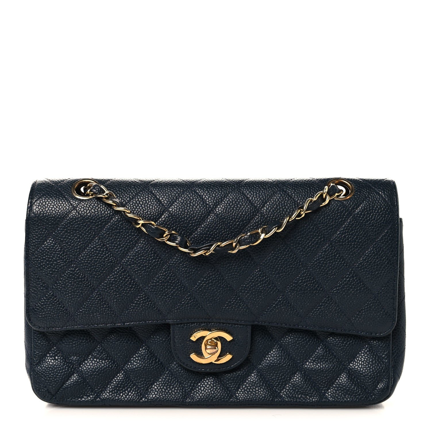Chanel Caviar Quilted Small Double Flap Navy