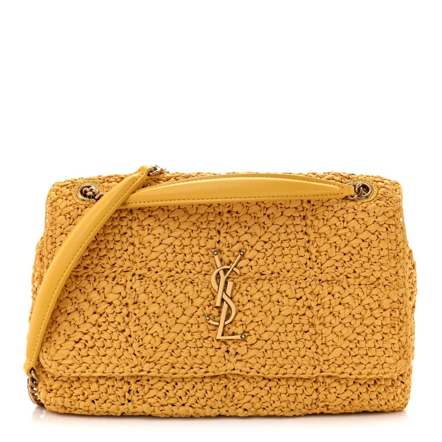 Saint Laurent Raffia Monogram Medium Jamie Wheat