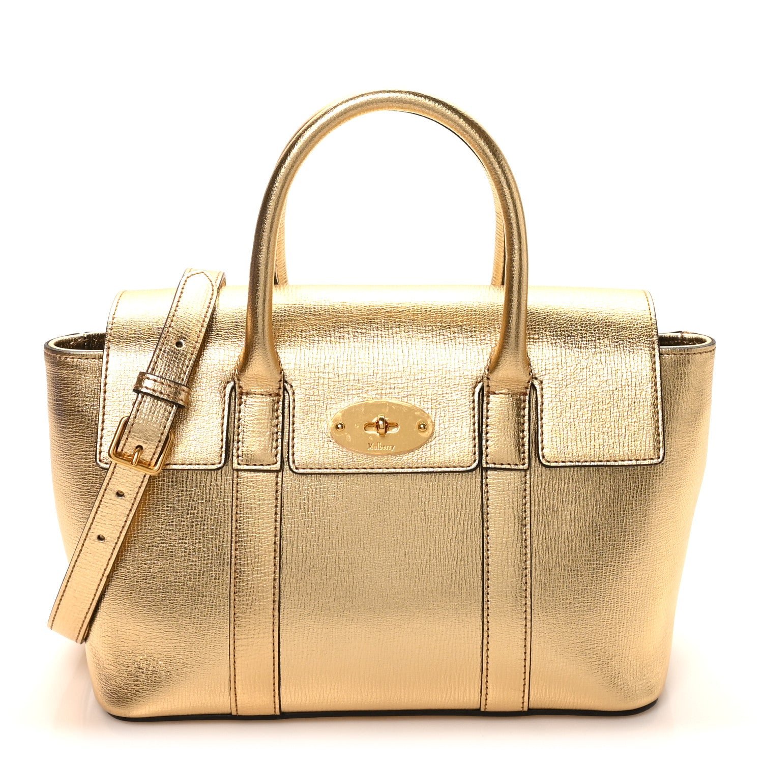 Mulberry Metallic Printed Goatskin Small Bayswater Satchel Gold