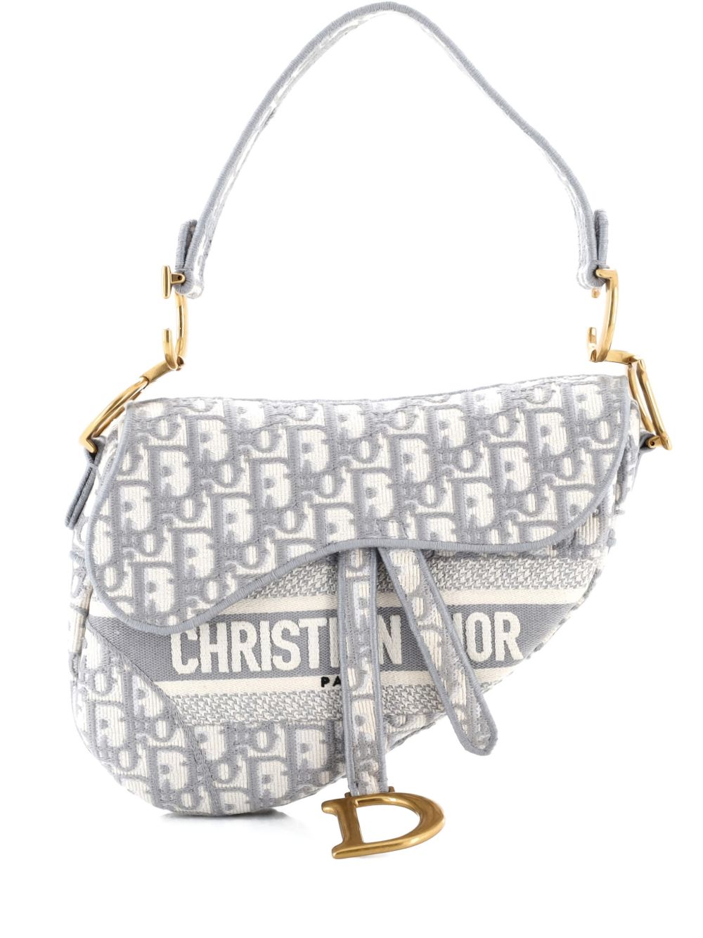 Saddle Handbag Logo Embroidered Oblique Canvas Medium shoulder bag