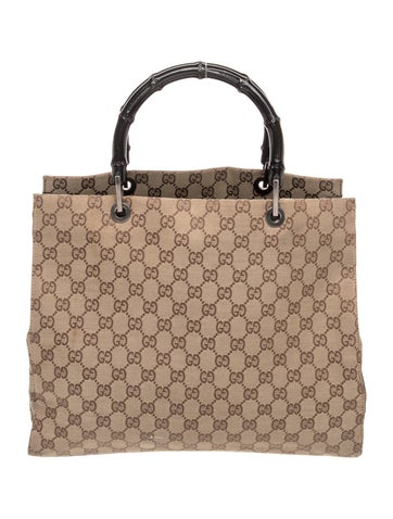 GG Canvas Bamboo Tote