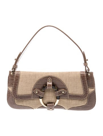 Embossed Leather Shoulder Bag Vintage
