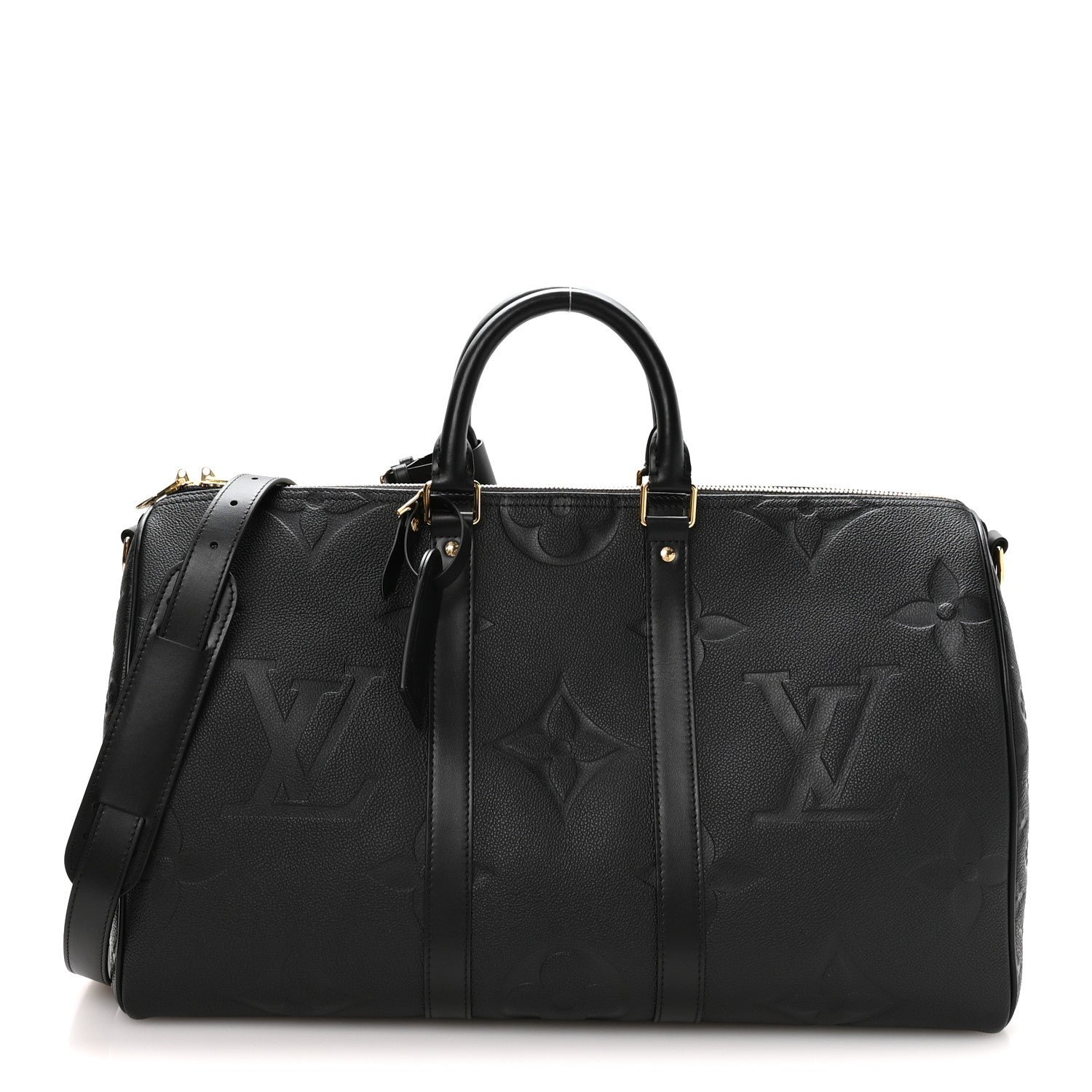 Louis Vuitton Empreinte Monogram Giant Keepall Bandouliere 45 Black Black