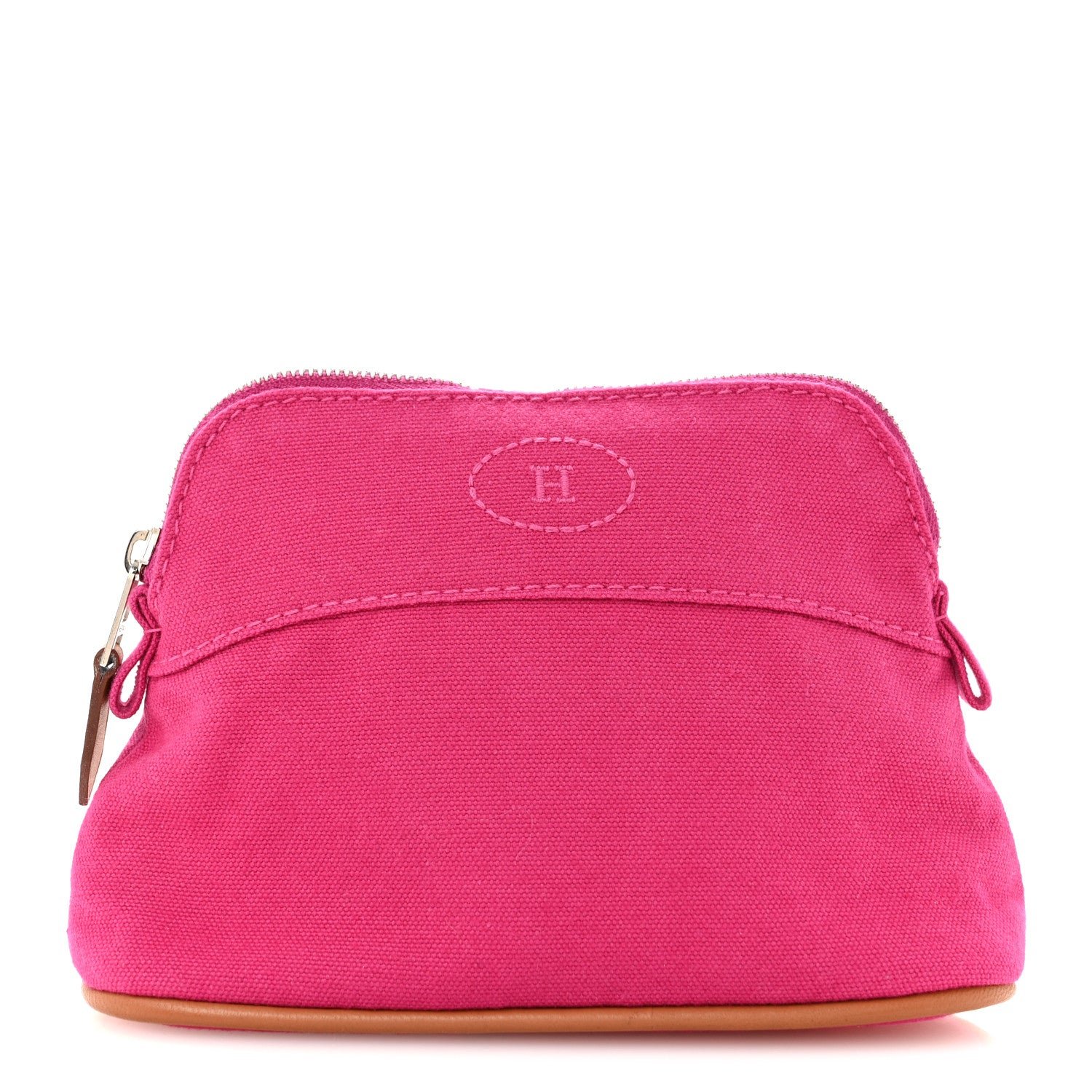Hermes Cotton Canvas Mini Mini Bolide Travel Cosmetic Pouch Hibiscus