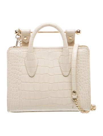 Embossed Leather Top Handle Bag Nano