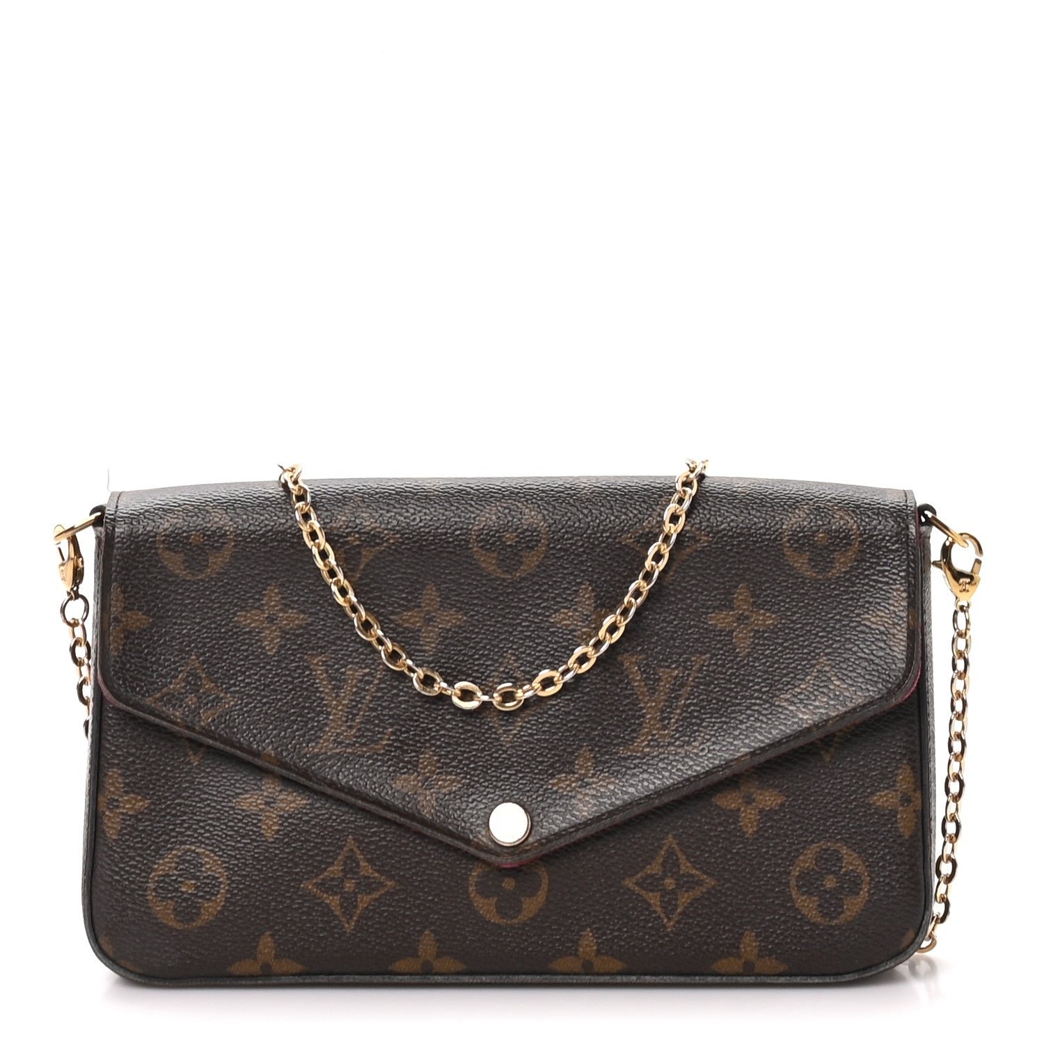 Louis Vuitton Monogram Pochette Felicie Chain Wallet Fuchsia