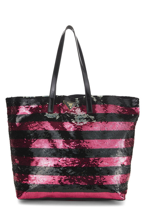 Prada Red & Black Sequin Tote Large