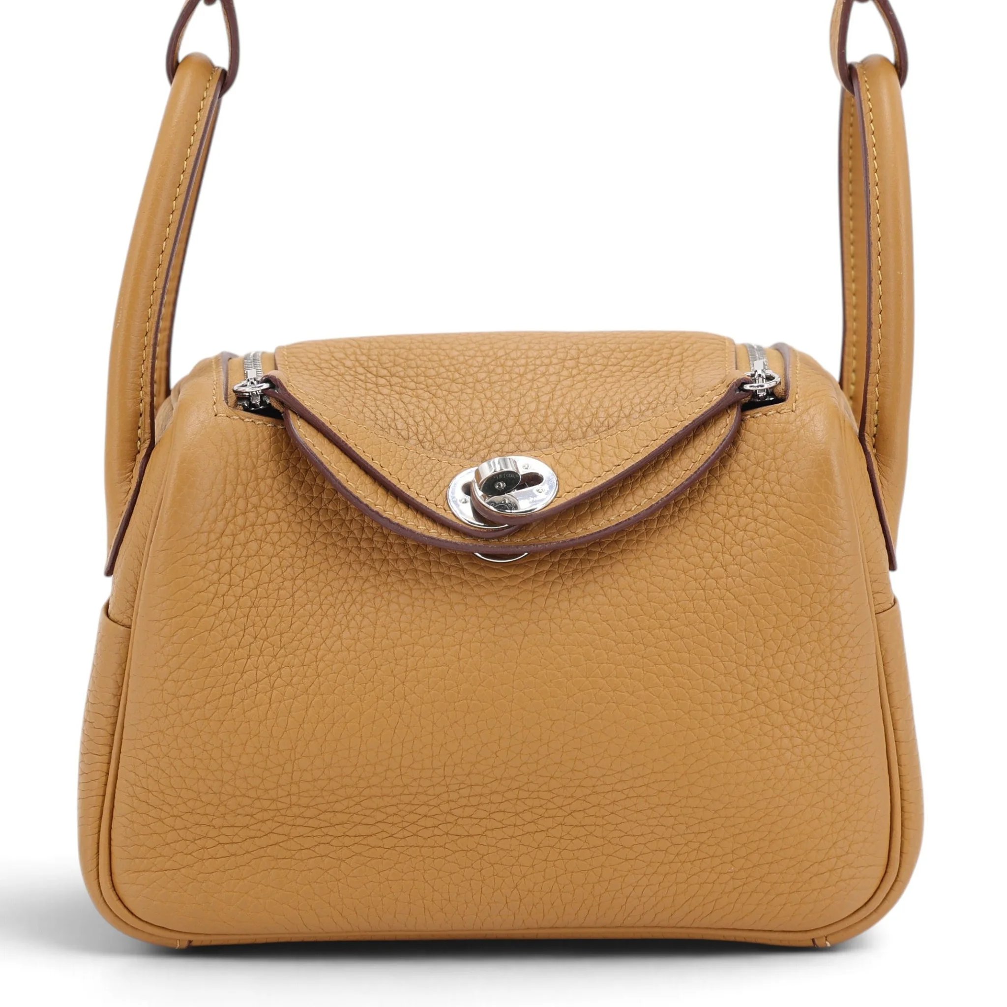 Very Good ( Rank A) HERMÈS Mini Lindy Biscuit (4B) Clemence Gold hardware Z (2021)