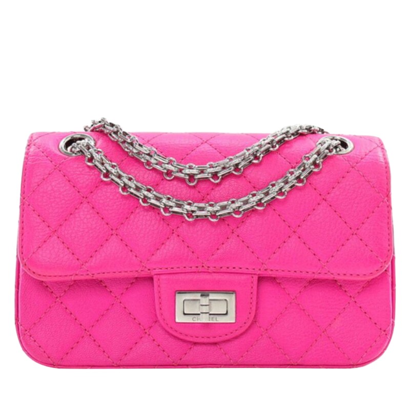 Chanel Pink Quilted Goatskin 2.55 Reissue 224 Flap Bag Silver Hardware, 2019