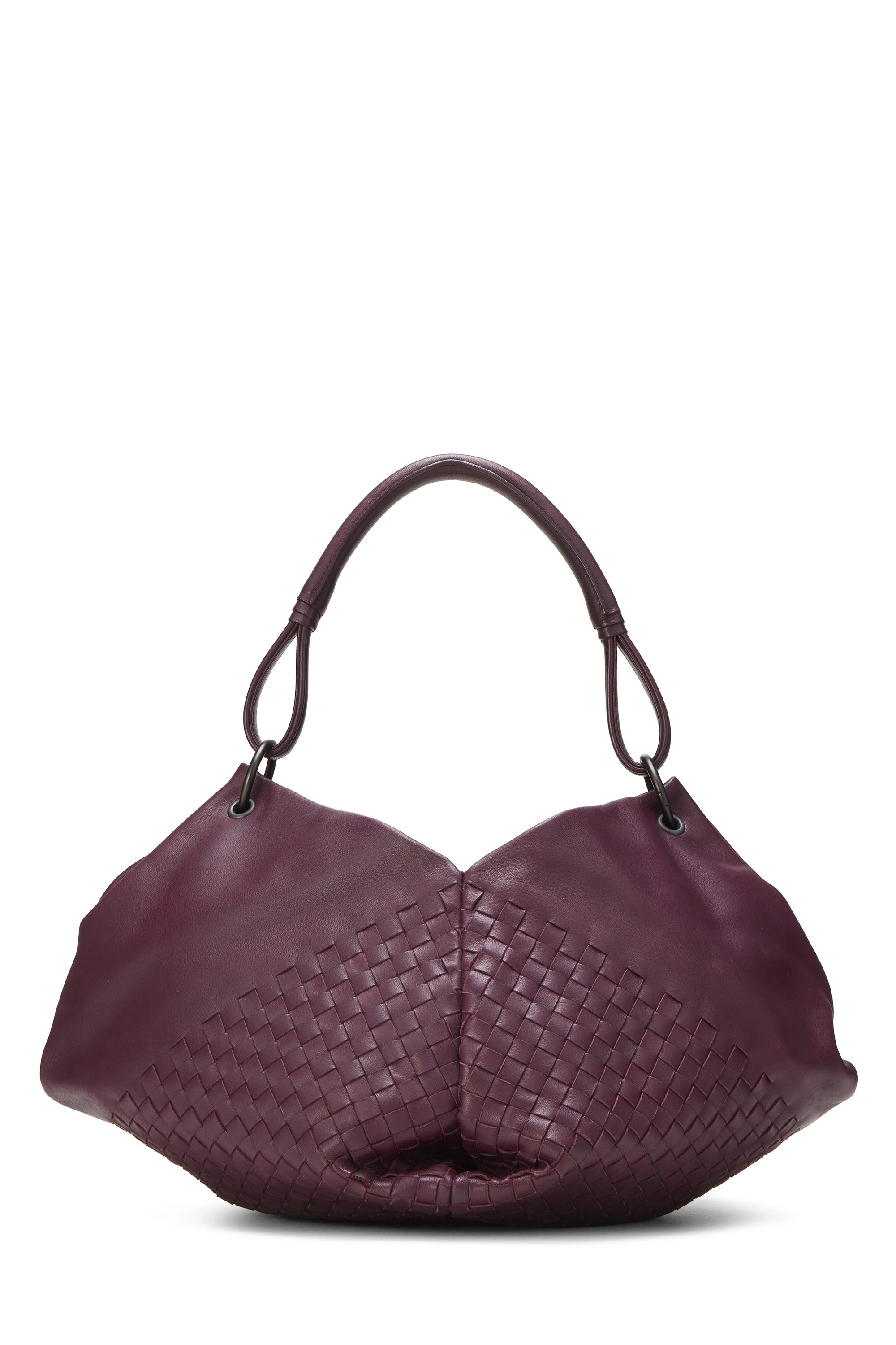 Burgundy Intrecciato Leather Aquilone Fortune Cookie Hobo