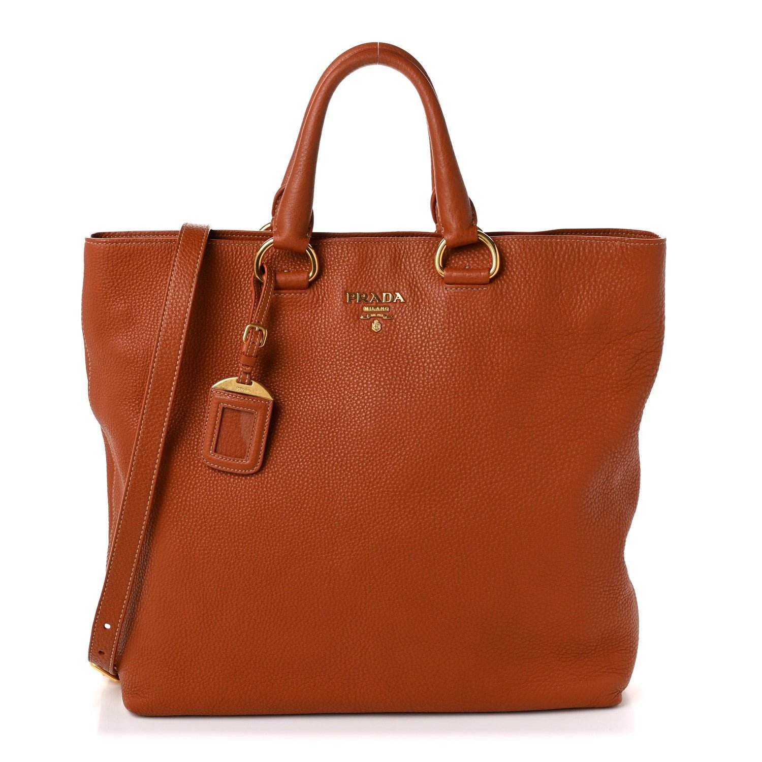 Prada Vitello Daino Shopping Tote Rame