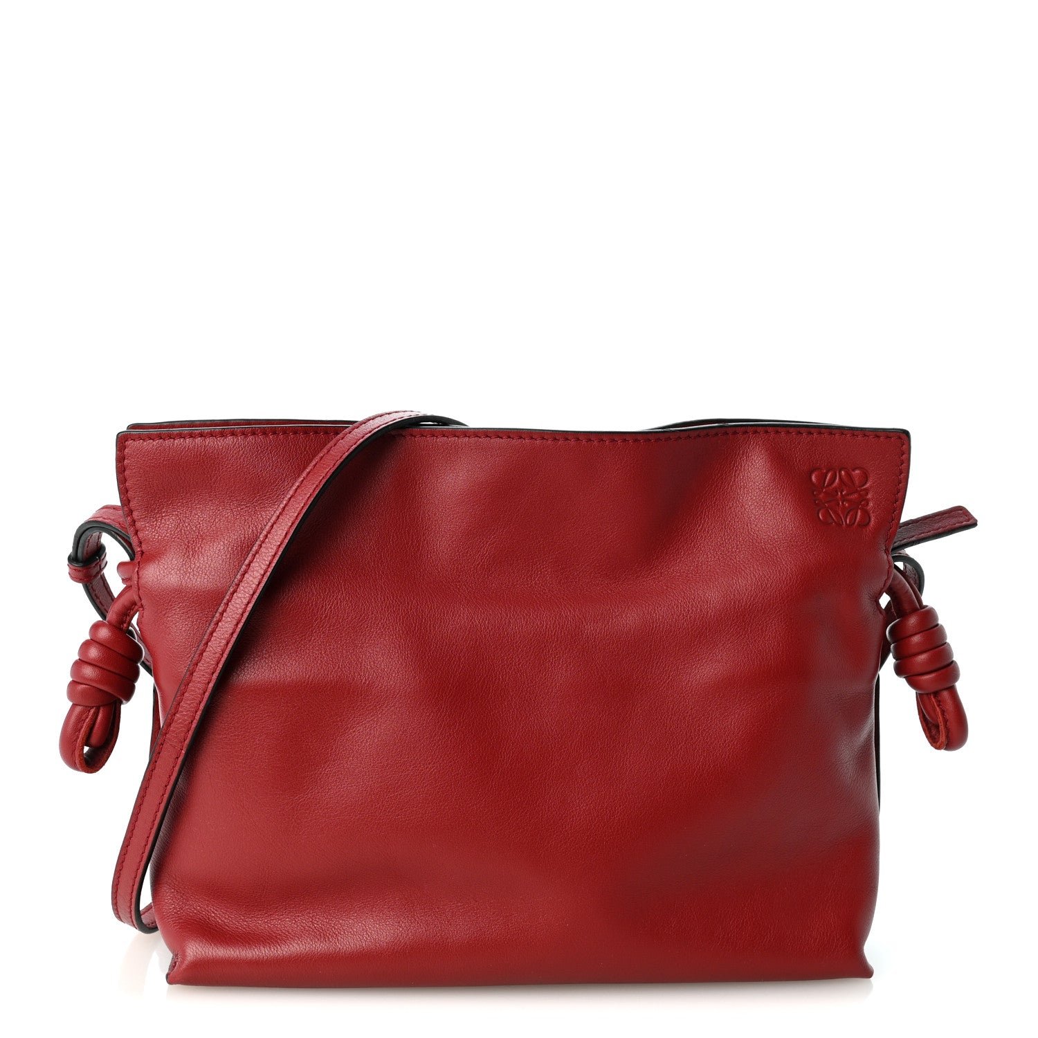 Loewe Calfskin Mini Flamenco Knot Bag Red
