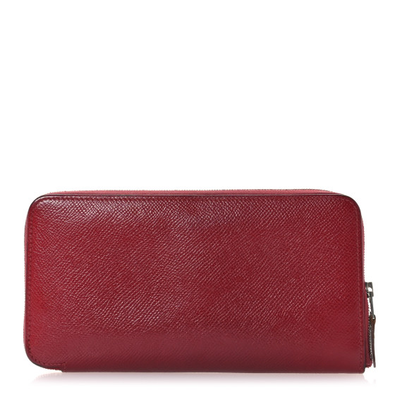 Hermes Epsom Silk'In Wallet Rouge Grenat Rose Eglantine