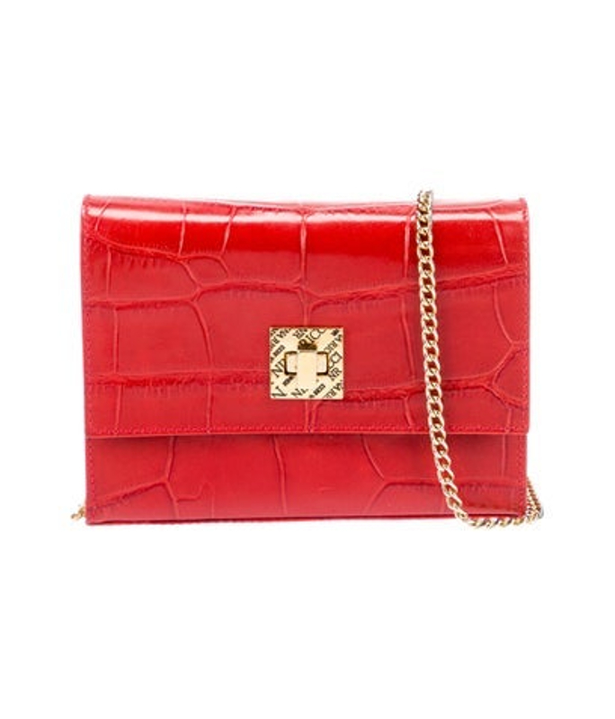 Nina Ricci Ricci Embossed Leather Clutch