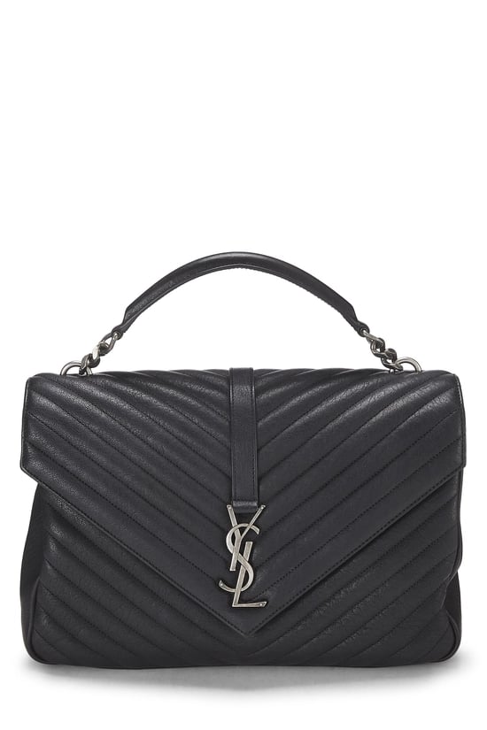 Black Chevron Leather College Large
