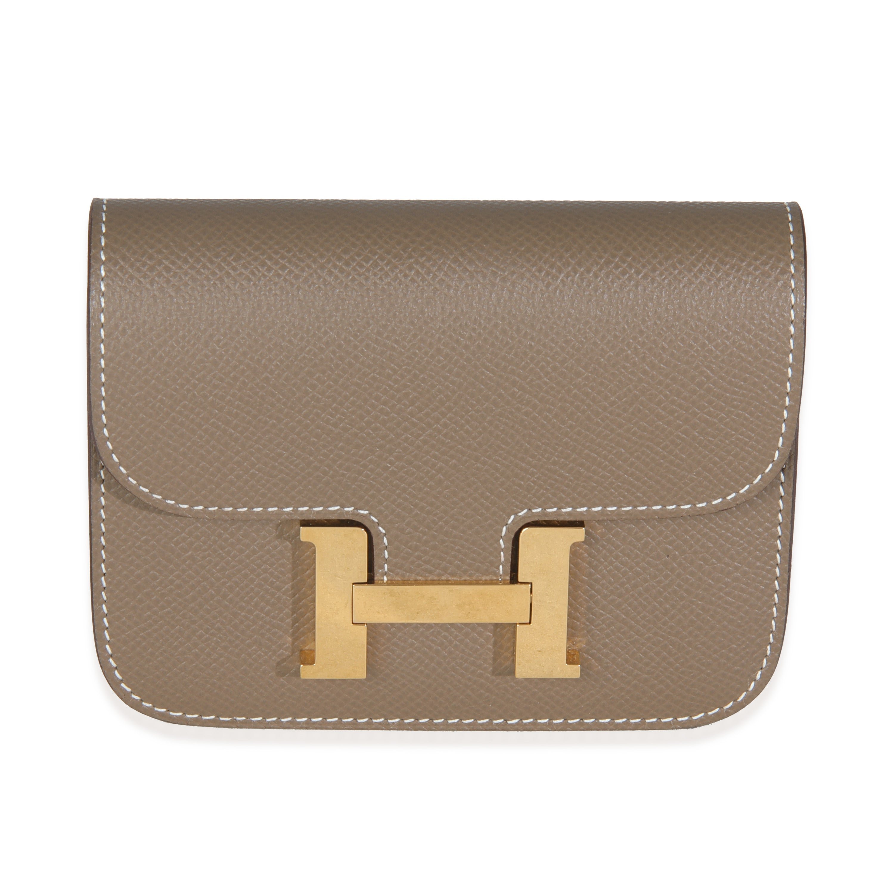 Hermes Etoupe Epsom Constance Slim Wallet GHW