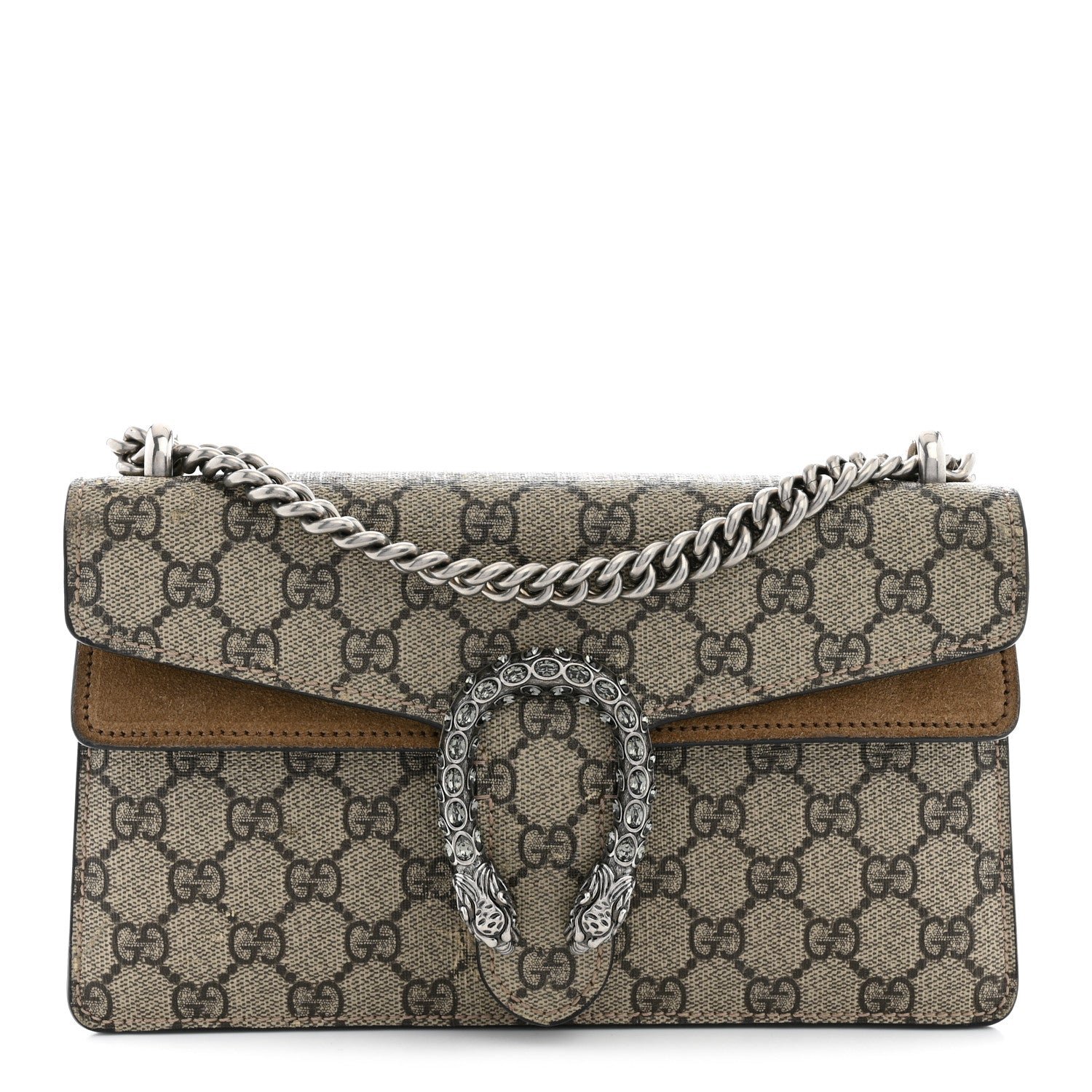Gucci GG Supreme Monogram Small Dionysus Shoulder Bag Taupe