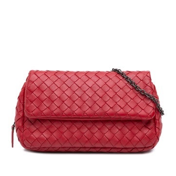 Leather Mini Nappa Intrecciato Expandable Chain Flap Crossbody