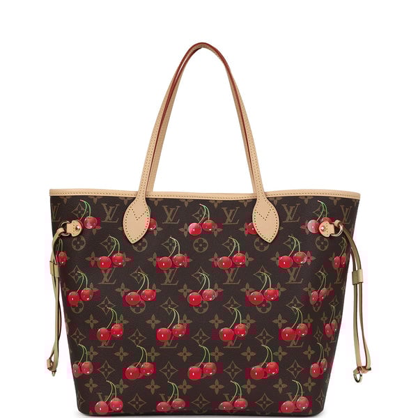 Louis Vuitton Louis Vuitton X Takashi Murakami Neverfull MM Cherry Brown Monogram Gold Hardware