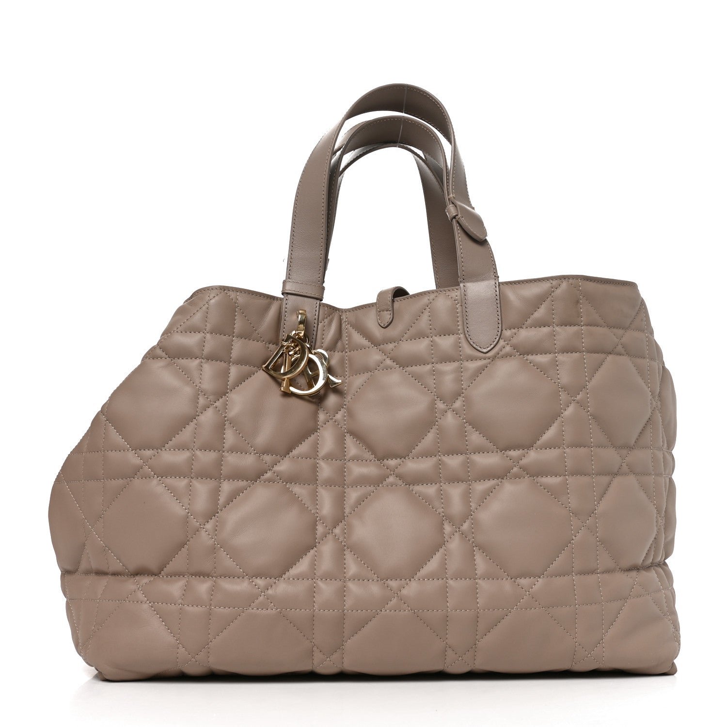 Christian Dior Calfskin Macrocannage Large Toujours Stone Grey