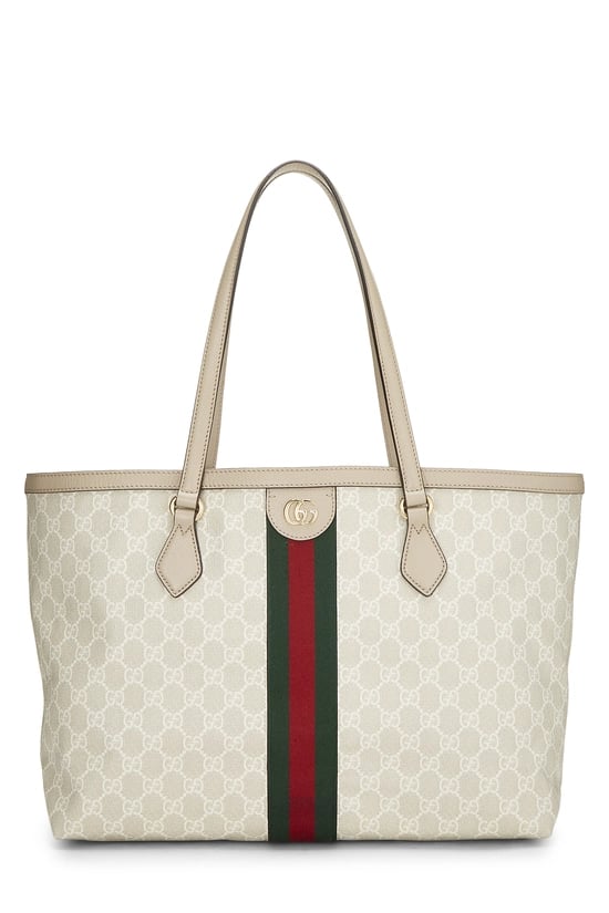 Beige GG Supreme Canvas Ophidia Tote Medium