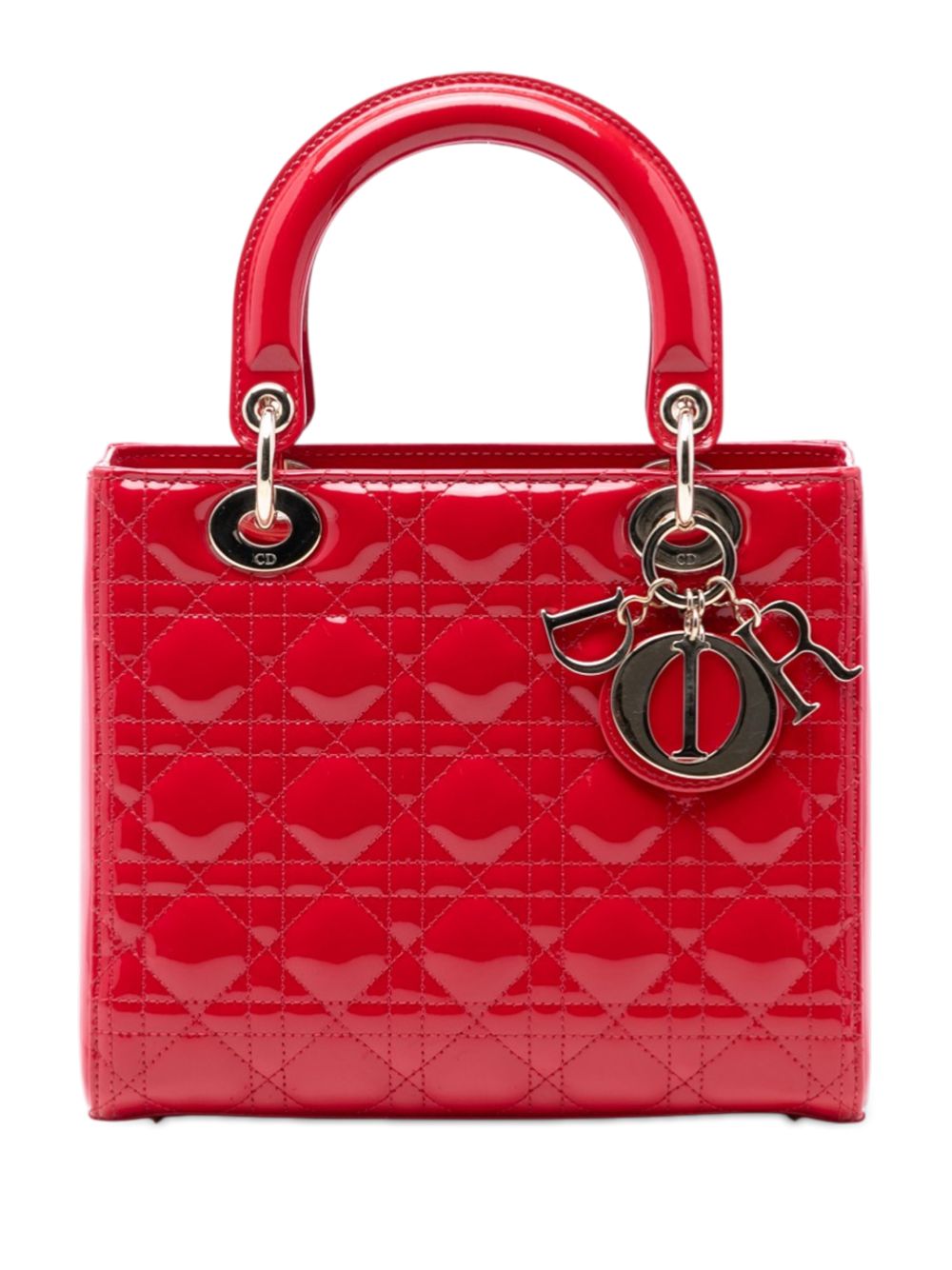 2017 Medium Patent Cannage Lady Dior satchel