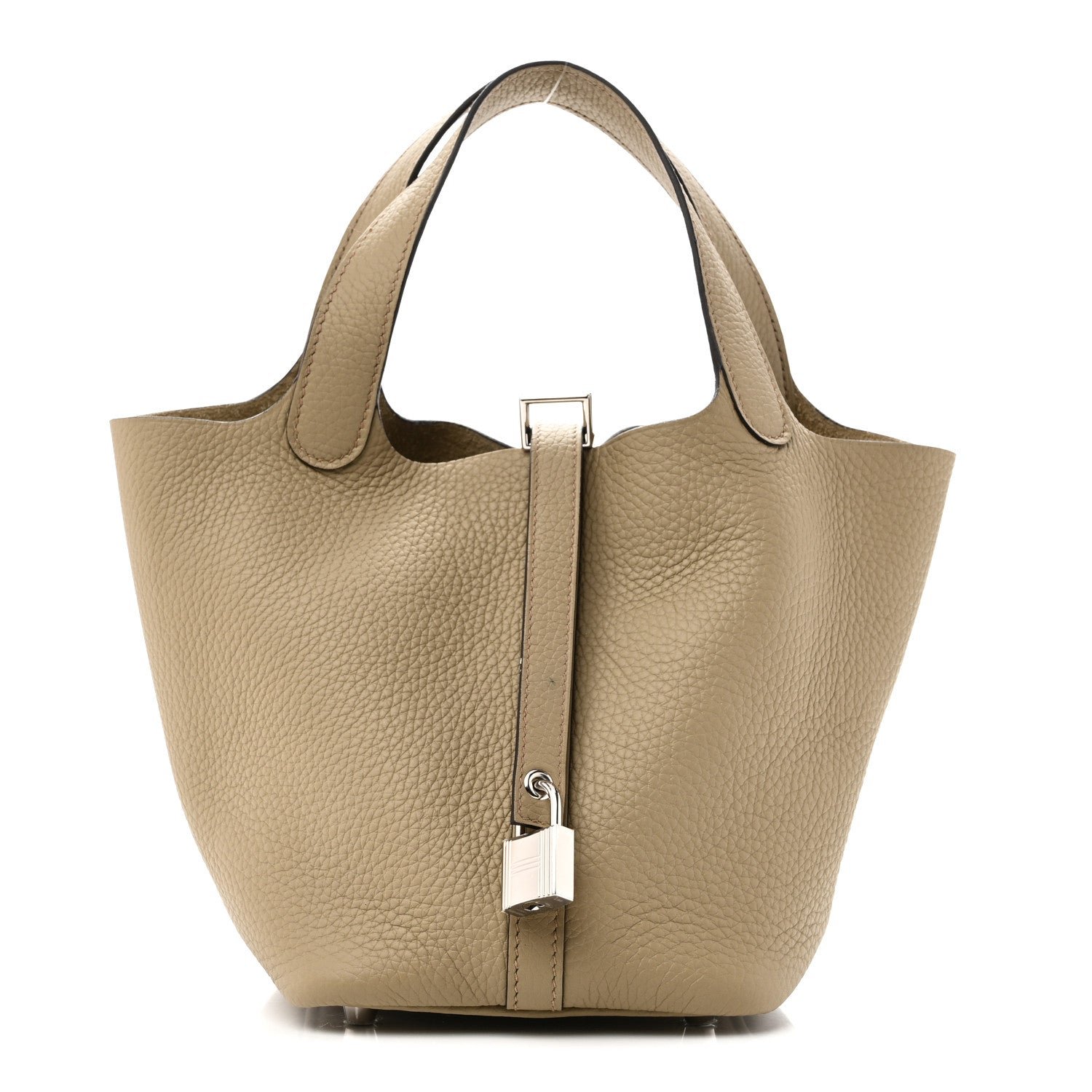 Hermes Hermes Taurillon Clemence Picotin Lock 18 PM Beige Marfa