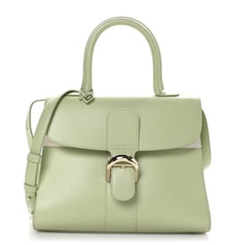 Delvaux Box Calfskin Mirage MM Brillant Satchel Amande Ivory