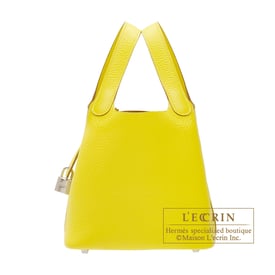 Hermes Hermes Picotin Lock bag 18/PM Lime Clemence leather Silver hardware
