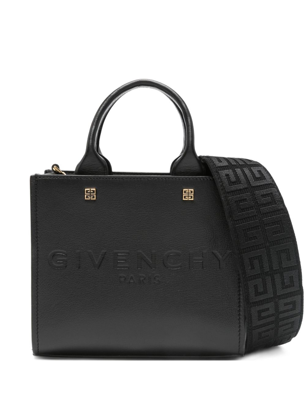 embossed-logo leather mini bag
